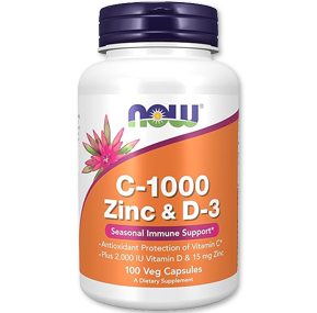 ویتامین سی ، زینک و D3 نوفودز-Now Foods C-1000 Zinc & D3